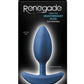 Renegade Rechargeable Silicone Vibrating Heavyweight Anal Plug - Blue - Medium