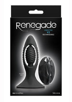 Load image into Gallery viewer, Renegade V2 Silicone Rechargeable Anal Plug with Remote Control - Black