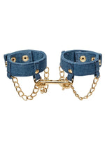 Load image into Gallery viewer, Ride 'Em Premium Denim Collection Wrist Cuffs - Blue