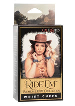 Load image into Gallery viewer, Ride 'Em Premium Denim Collection Wrist Cuffs - Blue