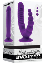 Load image into Gallery viewer, Rider Rechargeable Silicone Double End Vibrator - Purple
