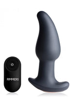 Load image into Gallery viewer, Rimmers Gyro-M Rechargeable Silicone Curved Rimming Plug with Remote Control - Black