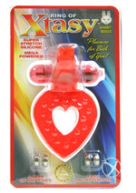 Load image into Gallery viewer, Ring Of Xtasy Rabbit Series Silicone Heart Cock Ring - Red
