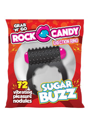 Rock Candy Sugar Buzz Vibrating Cock Ring - Black