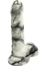 Load image into Gallery viewer, Rock Cocks Pegasus Silicone Dildo - Black/White - 6in