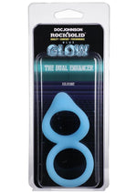 Load image into Gallery viewer, Rock Solid Dual Enhancer Glow In The Dark Silicone Ring - Blue/Glow In The Dark
