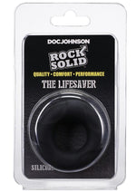 Load image into Gallery viewer, Rock Solid Lifesaver Silicone Cock Ring - Black

