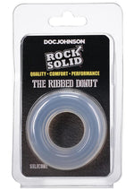 Load image into Gallery viewer, Rock Solid Ribbed Donut Silicone Cock Ring - Clear
