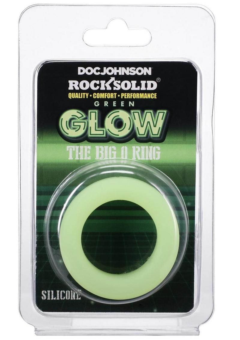 Rock Solid The Big O Glow In The Dark Silicone Cock Ring - Glow In The Dark/Green