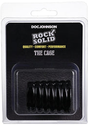 Rock Solid The Cage Textured Cock Ring - Black