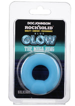 Load image into Gallery viewer, Rock Solid The Mega Ring Glow In The Dark Silicone Cock Ring - Blue/Glow In The Dark
