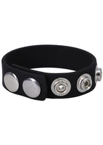 Load image into Gallery viewer, Rock Solid The Silicone 5 Snap Adjustable Cock Ring - Black
