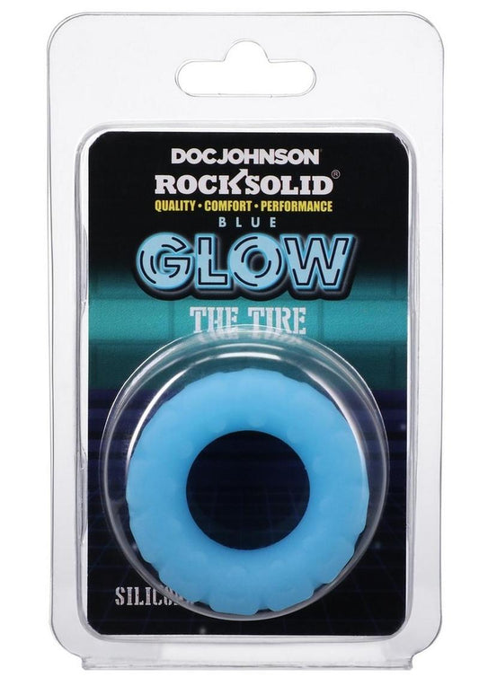 Rock Solid The Tire Silicone Glow In The Dark Cock Ring - Glow In The Dark/White