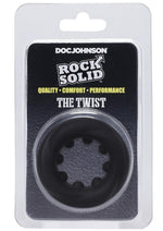 Load image into Gallery viewer, Rock Solid The Twist Silicone Cock Ring - Black
