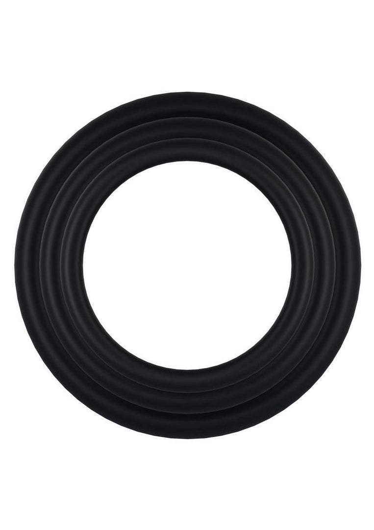 Rock Solid Tri-Pack Rubber Gasket Cock Ring - Black