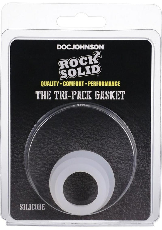 Rock Solid Tri-Pack Silicone Gasket Cock Ring - White