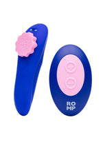 Load image into Gallery viewer, Romp Party Rechargeable Silicone Clitoral Vibrator with Remote - Blue/Pink
