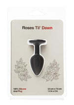 Load image into Gallery viewer, Roses Til Dawn Silicone Butt Plug - Black - Small