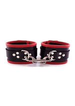 Load image into Gallery viewer, Rouge Leather Ankle Cuffs - Black/Red