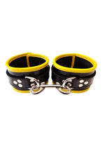 Load image into Gallery viewer, Rouge Leather Ankle Cuffs - Black/Yellow