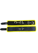 Load image into Gallery viewer, Rouge Leather Ankle Cuffs - Black/Yellow