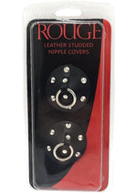 Load image into Gallery viewer, Rouge Leather Studded Nipple Covers - Black