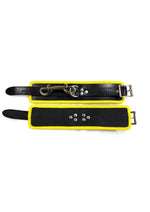 Load image into Gallery viewer, Rouge Leather Wrist Cuffs - Black/Yellow