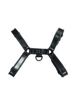 Load image into Gallery viewer, Rouge Over The Head Adjustable Leather Harness - Black - XXLarge