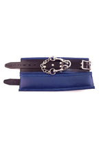 Load image into Gallery viewer, Rouge Padded Leather Wrist Cuffs - Black/Blue