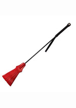 Load image into Gallery viewer, Rouge Tasselled Leather Riding Crop - Black/Red
