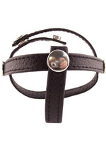 Load image into Gallery viewer, Rouge Three Piece Divider Adjustable Snap Leather Cock Ring - Black
