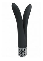 Load image into Gallery viewer, Royal Gems Dueling Queens Rechargeable Silicone Vibrator - Black
