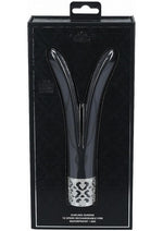 Load image into Gallery viewer, Royal Gems Dueling Queens Rechargeable Silicone Vibrator - Black
