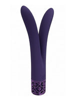 Load image into Gallery viewer, Royal Gems Dueling Queens Rechargeable Silicone Vibrator - Purple
