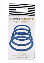 Load image into Gallery viewer, Rubber O-Ring Assorted Sizes - Blue/Periwinkle - 4 Pack
