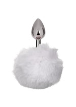 Load image into Gallery viewer, Running Wild Faux Fur Bunny Tail and Metallic Anal Plug - White