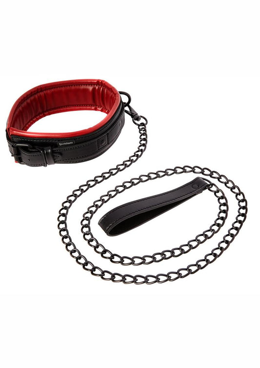 Saffron Collar and Leash - Black/Red