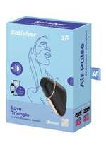 Load image into Gallery viewer, Satisfyer Love Triangle Rechargeable Silicone Clitoral Stimulator - Black/Rose Gold
