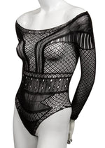Load image into Gallery viewer, Scandal Off The Shoulder Body Suit - Black - One Size
