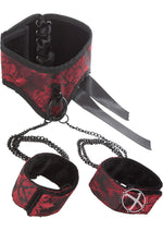Load image into Gallery viewer, Scandal Posture Collar with Cuffs - Black/Red
