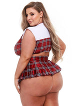 Load image into Gallery viewer, Schoolgirl Crop Top and Skirt - Red - Queen - Set
