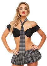 Load image into Gallery viewer, Schoolgirl Tie - Black/Grey/Red/White - One Size
