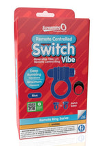 Load image into Gallery viewer, Screaming O Switch Remote Controlled Silicone Rechargeable Vibrating Ring - Blue

