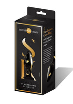 Load image into Gallery viewer, Secret Kisses 4 Handblown Wide Glass Plug - Black/Gold