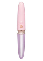 Load image into Gallery viewer, Secret Kisses Glass Lipstick Rechargeable Silicone Dual End Vibrator - Clear/Pink
