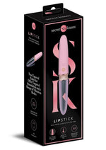 Load image into Gallery viewer, Secret Kisses Glass Lipstick Rechargeable Silicone Dual End Vibrator - Clear/Pink
