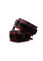 Load image into Gallery viewer, Secret Kisses Rosegasm Buckle Cuffs with Satin Blindfold