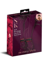 Load image into Gallery viewer, Secret Kisses Rosegasm Cuffs with Satin Blindfold - Black/Red