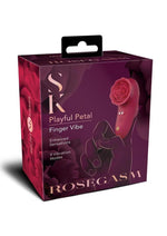 Load image into Gallery viewer, Secret Kisses Rosegasm Playful Petal Rechargeable Silicone Finger Vibrator - Red
