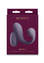 Load image into Gallery viewer, Secrets Maple Rechargeable Silicone G-Spot Warming Vibrator with Clitoral Stimulation - Purple
